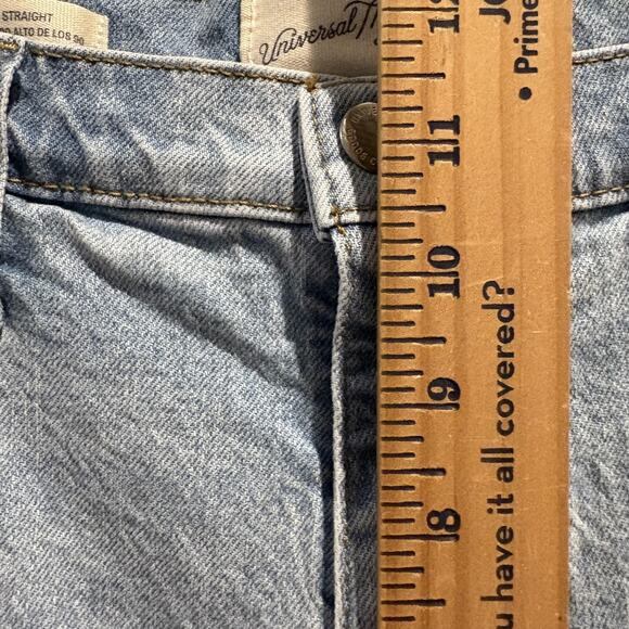 Light Wash Loose Jeans Womens 14 Blue Regular High Rise 90s Straight Denim Relax - Picture 10 of 13